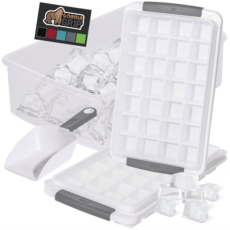 GORILLA GRIP BPA-Free Easy Release Ice Cube Tray for Freezer,