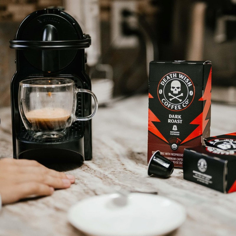 Death Wish Coffee, Capsules Compatible with Nespresso Original Machines, Dark