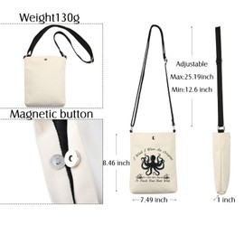 Octopus Crossbody Bag Octopus Gift Octopus Lover Gift Funny Octopus Gifts i Wish i Were An Octopus Cell Phone Crossbody Purse, White