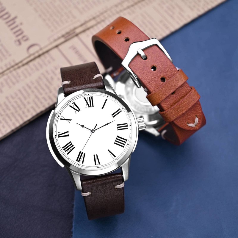 BISONSTRAP Watch Band, Military Style, Italian Leather, Replacement Strap, Quick