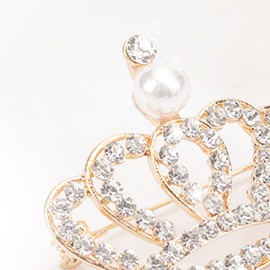 Crown Brooch, Crown Crystal Brooch, Women's Gold Brooch, Wedding Party Brooch Pin Mother's Day, Gift for Woman, Metal