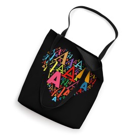 Colorful Monogram Hearts Shape Lover - Initial Letter "A" Tote Bag