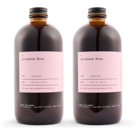 Dona Cardamom Rose Tea Concentrate, Small-Batch, Single-Origin Spices, Hot or Iced Chai, 16 Fl Ounce Bottles (Pack of 2) (Standard, 32, Fl Oz)