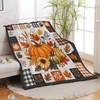 Fall Throw Blanket Soft Cozy Warm Plush Fluffy Fuzzy Fleece