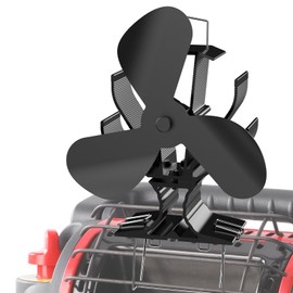 Signstek Wood Stove Fan,Heat Powered Fireplace Fan with Bracket for Heater Propane Log Burner Wood Burning Stove Accessory for Camping Outdoor Indoor Use-3 Blades Big Fan