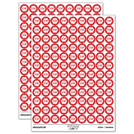 Stop Sign 200+ Round Stickers - Matte Finish - 0.50" Size - Red