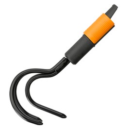 Fiskars QuikFit Grubber, Tool Head, Length: 33 cm, Width: 9 cm, Carbon steel Tines, Black/Orange, 1000685