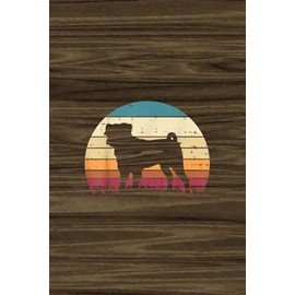 Pug Silhouette Sunset Retro Animal Pet Dog Lover Owner : Vitamin & Supplements Tracker
