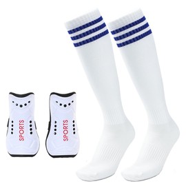 SUJAYU Soccer Socks Boys Girls, Youth Soccer Socks Boys Soccer Socks Girls Soccer Socks, Soccer Accessories for Boys Girls (US, Alpha, Medium, Regular, White)