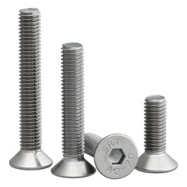 Countersunk Screw with Hexagon Socket (ISK) According to ISO 10642 / DIN 7991, Stainless Steel, A2, V2A, Countersunk Screw, Hexagon Socket Screws with Countersunk Head (Pack of 10, M5 x 55 mm)