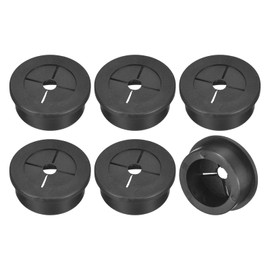 uxcell 6 Pcs Cable Cord Grommet, 1-1/8 Inch (28mm) Desk Grommet Flexible Rubber Grommets Wire Hole Cover Pass Through for Office Computer Desk Wire Organizer, Black