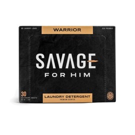 Savage for Him - Premium Scented Laundry Sheets - Warrior Scent - No Plastic Jug - Compact & Travel-Friendly - 30 Sheets (60 Loads)