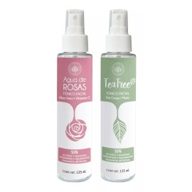 Arbora Kit Cuidado Limpieza Facial: Agua De Rosas + Tónico Tea Tree