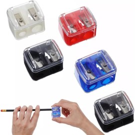 Double Cosmetic 여성용 립 라이너용 5Pcs 펜슬 샤프너 눈썹 메이크업 더블 코스메틱 핸드헬드 멀티 컬러용 5Pcs Pencil Sharpener Double Cosmetic Handheld Multi Color for Women Lip Liner and Eyebrow Makeup