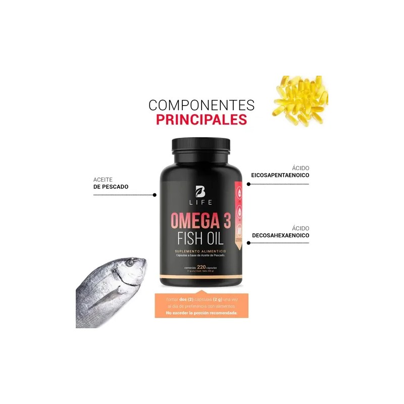 Omega 3 Fish Oil De 220 Caps. 100% Aceite De