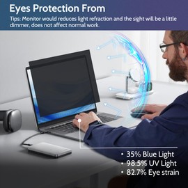 [1 Pack] Twugs Laptop Privacy Screen 15.6 Inch, for 16:9 Aspect Ratio Laptop Screen Privacy Shield, Anti-Glare & Blue Light Filter | Removable Privacy Shield | Screen Protector