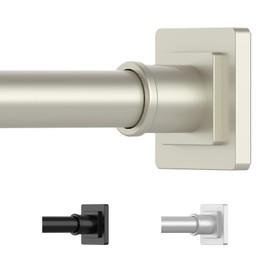 UIOSANRT Brushed Nickel Shower Curtain Rod 31-68 Inches Non-Slip Shower Rod Tension Mounted No Drill Tension Shower Curtain Rods Spring Tension Rod for Windows Bathroom