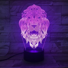 Kreative 3D Löwe Nacht Licht Lampe USB Power 7/16 Farben Fernbedienung Optical Illusion 3D LED Lampe Formen Kinder Schlafzimmer Geburtstag Weihnachten Geschenke