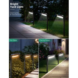 OSORD Solar Pathway Lights,【2 Pack】 Solar Garden Lights Outdoor Waterproof Solar Powered Path Light Auto On/Off for Landscape Path Yard Patio Walkway Driveway Pool Holiday (Cool White & Warm White)