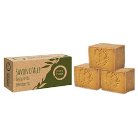Pure Now Aleppo Soap, 85% Olive Oil, 15% Laurel Oil, PH Neutral, Vegan, Detox, Handmade from 1000-Year-Old Recipe, 3 x Approx. 200 g Bars