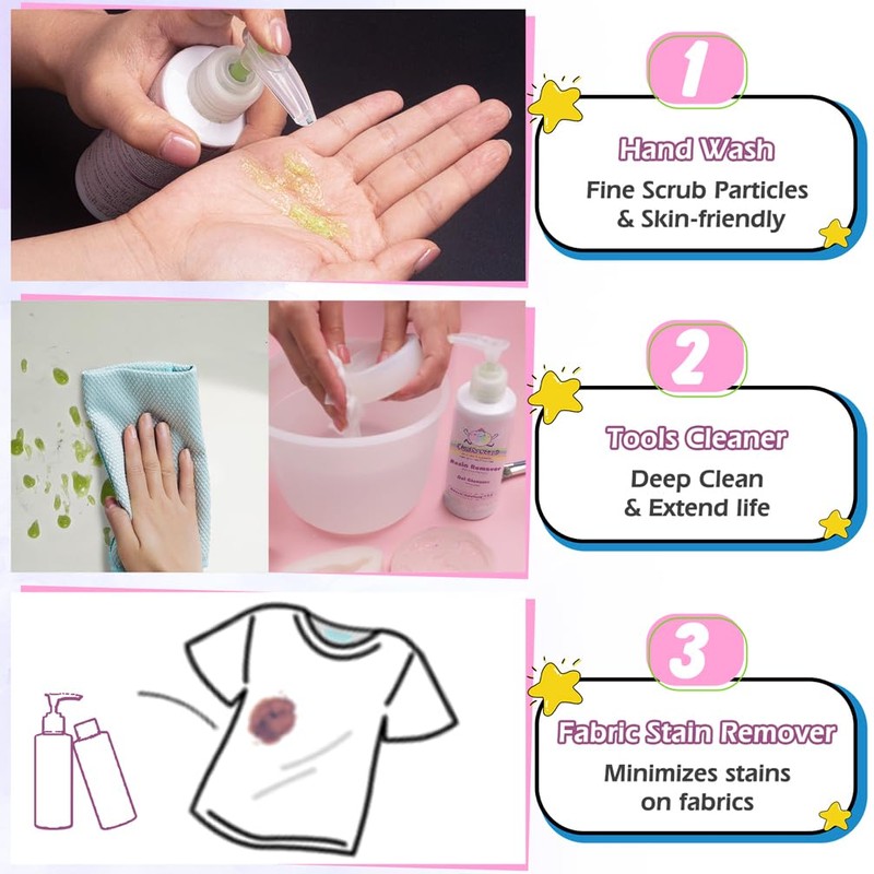 FUNSHOWCASE Resin Cleaner Epoxy Remover with Refill Set 10oz 300ml