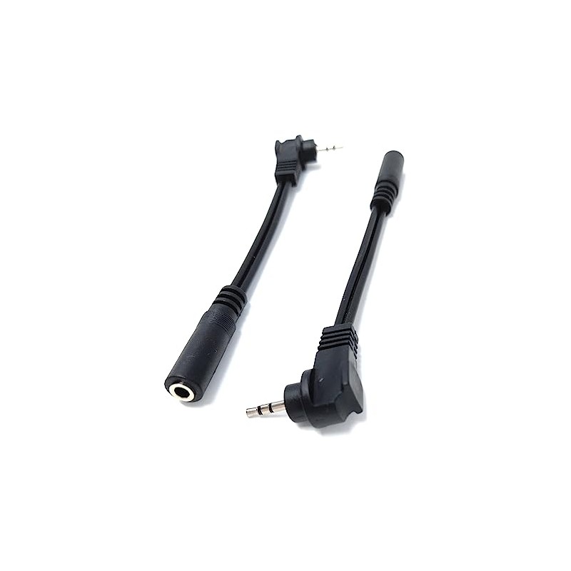 DRUT 2pcs 10cm Right Angled 2.5mm Stereo Jack to 3.5mm