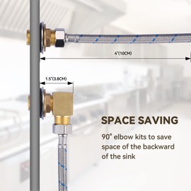 2PCS Installation Kit Commercial Faucet, iVIGA Wall Mounting Faucets Installation kit Replacement 1/2" NPT, Back Splash Mount Set Connector Adapter for Stainless Steel Commercial Prep & Utility Sink