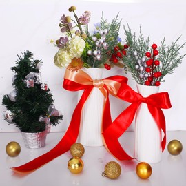 Hapidooda 1-1/2 Inch Red and Gold Satin Ribbons Set for Gift Wrapping for Christmas Decor, 4 Rolls Red and Gold Fabric Ribbon for Birthday Valentine's Day Bow Making Floral Craft Sewing-100 Yards