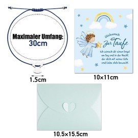 BOOMTOP Guardian Angel Bracelet Girls Christening Gift Bracelets Angel Lucky Charm Christening Child Lucky Bracelet Adjustable 30 cm Bracelet Boy Girl Gift for Christening Communion Confirmation
