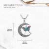 Reaii Natural Turquoise Moth Necklace for Women Luna Moth Pendant