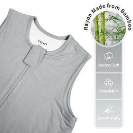 EasyFi Rayon Made From Bamboo Sleep Sack 24-36 Months 0.5 Tog Ultra Soft Summer Toddler Sleep Sack 2t-3t with Feet 2-Way Zipper Lightweight Baby Sleeping Bag with Legs Thin Baby Wearable Blanket-Gray