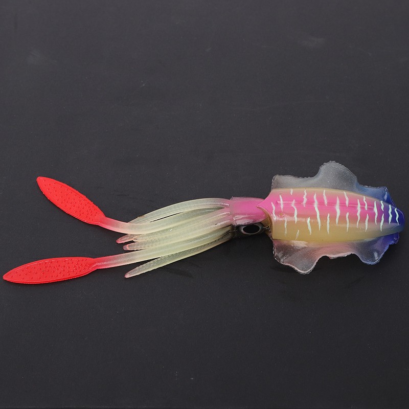 PVC Artificial Simulation Soft Squid Jig Shape Luminous Lure Fish