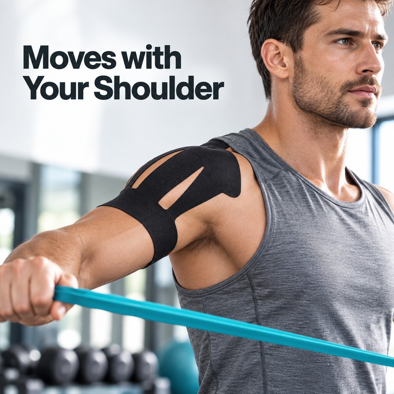 5-Pack Precut Shoulder Kinesiology Tape, Waterproof Breathable Elastic Sports Support