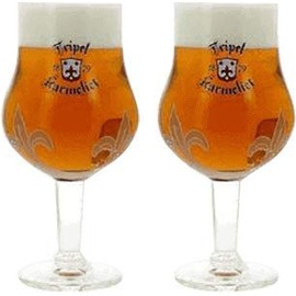 Tripel Karmeliet Tulip Belgian Beer Glass - 0.25 Liters - Set of 2