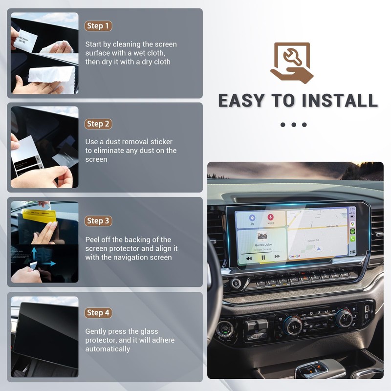3 Pack Screen Protector for Silverado 2022 2023 2024 2025