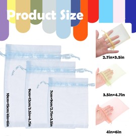 Pack of 100 sky blue organza bags, 10 x 15 cm, gift bags, organza bags with drawstring, as a wedding candy bag, jewellery bag, Christmas gifts, birthday party