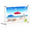 8.5x11 Modern Acrylic Photo Frame, Clear Glass-Like Desk Picture Frame