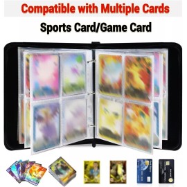 400 Card Pocket Binder with 4 Pocket Sleeves Trading Cards Album Folder