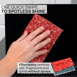 Quick Cloth Microfiber Glasses Cleaning Cloths – 5x7, Paisley Red, 2 Pack with Case | Double-Sided Lens Cleaner for Eyeglasses, Camera, Screens & Glass | Reusable Microfiber Glass Polishing Cloths