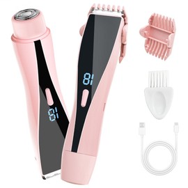 AURRA 2in1 Brazilian hair remover LED total amount display hair root removal unisex armpit bikini line Y zone, trimmer, pink / AURRA 2in1 브라질리언 제모기 LED전량표시 모근제거남녀겸용 겨드랑이 비키니라인 Y존, 트리머, 핑크