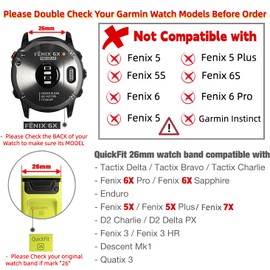 EKINGEEK for Garmin Fenix 8 51mm Watch Band, for Fenix 7X/6X/5X Plus Band Replacement, 26mm Quick Fit Nylon Watch Strap for Garmin epix Pro 51mm/ Tactix 7 Delta/Enduro 2 Watch Bands