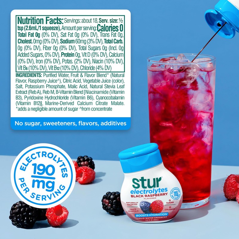 Stur Liquid Water Enhancer | Electrolyte Variety Pack | Naturally