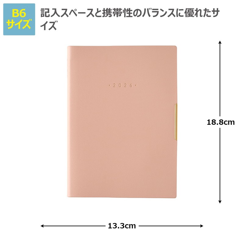 Noritsu NOLTY 2026 B6 Weekly ECRI Plus Memo, Pink, 2319