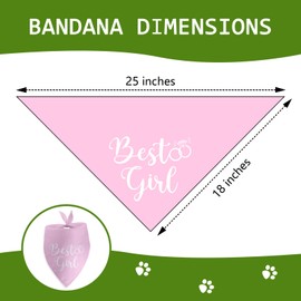 Best Girl Dog Bandanas Dog Engagement Announcement Bridal Shower Gifts Engagement Party Decorations for Large Medium Small Dogs Wedding Photo Prop Pet Scarf Accessories Christmas Puppy Gifts