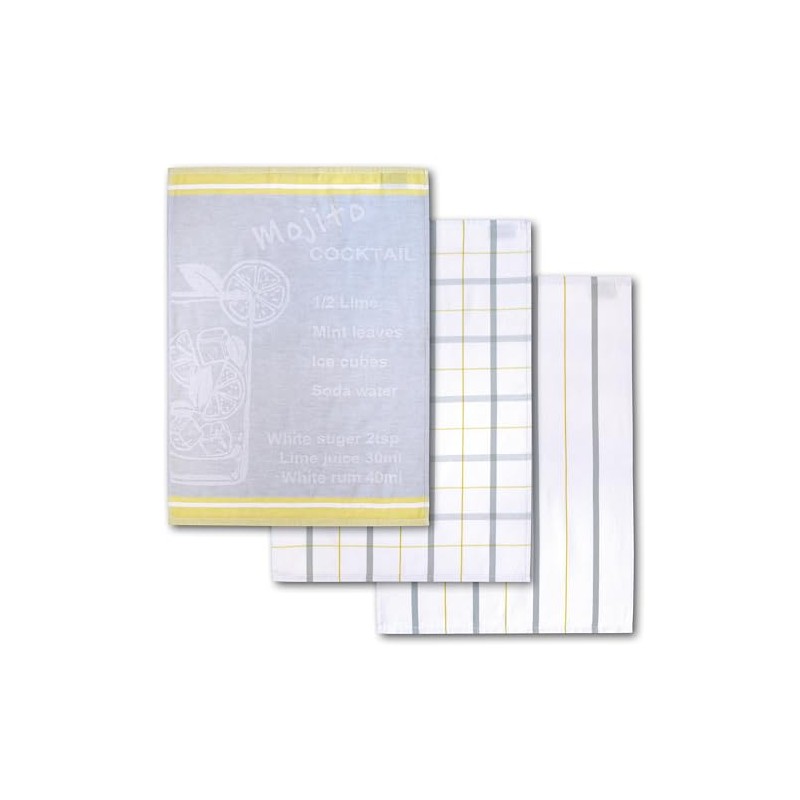 Dyckhoff Set of 3 Tea Towels, Mojito, 50 x 70