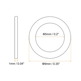 sourcing map M5 Flat Washer, 25 Pcs Copper Ring Flat Washers 9mm OD Metal Sealing Gasket Ring for Screws Bolts Nuts