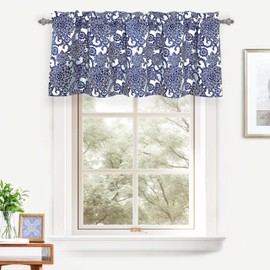 DriftAway Daisy Dahlia - Cortina térmica para ventana, con forro floral, con aislamiento térmico, 2 capas, bolsillo para barra