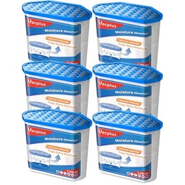 Vacplus Moisture Absorbers 6 Pack, 32.0 Oz Portable Humidity Absorber Boxes for Your Bathroom, Closet & Car, Dehumidifier with Fragrance Free, Navy Blue