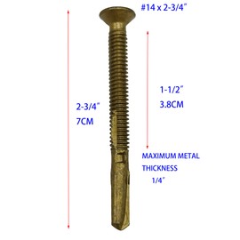 #14x2-3/4" Reamer Tek Torx/Star Head Self-Drilling Wood to Metal Screws 1.5 Pounds ~50 Tek Screws -T-30 Torx Screw Head Trailers Tek Screws for Fastening Wood to Steel (50pcs)