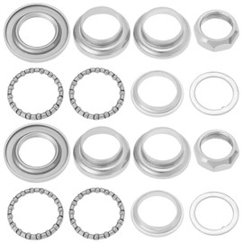 SING F LTD 2 Sets Bicycle Headset Combo Scooter Front Fork Bowl Set for British Fork Scooters Compatible with Dolphin Scooters Silver